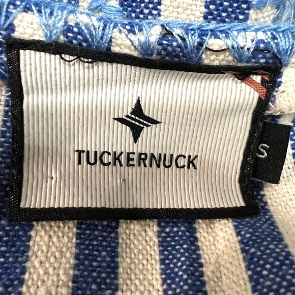 Tuckernuck Sullivan Cotton Striped Embroidered Caftan Vacation Swim Cover Up Sma - Picture 13 of 16